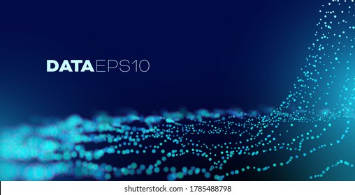 Data waterfall. Abstract technology vector background. Modern science wave background.