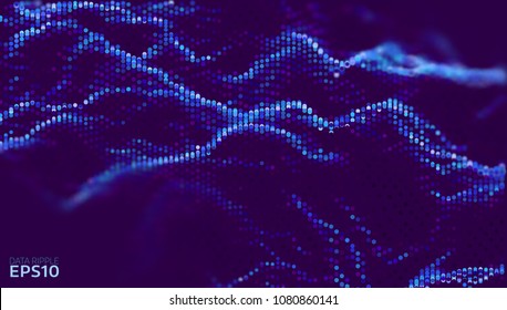 Data wave abcstact vector background. Technology composition. Blockchain network analysis