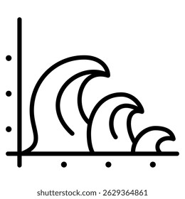 Data Wave icon with outline style and pixel perfect base. Suitable for website design, logo, app and UI. Based on the size of the icon in general, so it can be reduced.