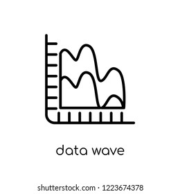 Data wave icon. Trendy modern flat linear vector Data wave icon on white background from thin line Business and analytics collection, editable outline stroke vector illustration
