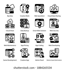 
Data and Web Development in Solid Icons Style 