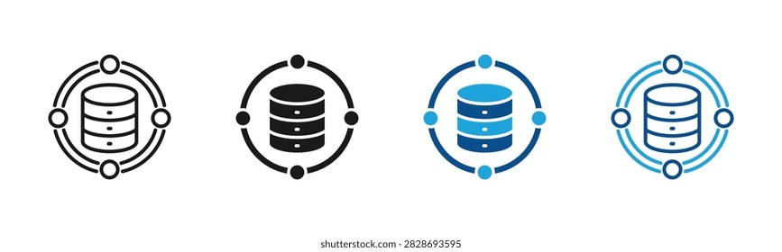Data web icon with multiple style collection