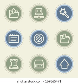 Conjunto de iconos web de datos, botones de época