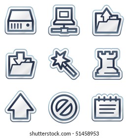 Data Web Icons, Deep Blue Contour Sticker Series