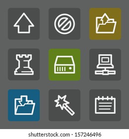 Data web icons, flat buttons