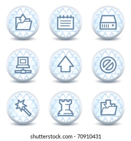 Data web icons, glossy circle buttons