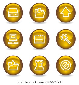 Data web icons, gold glossy series
