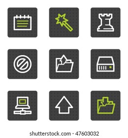 Data web icons, grey square buttons series