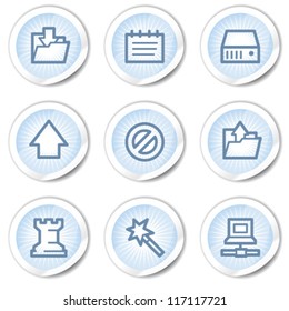 Data web icons, light blue stickers