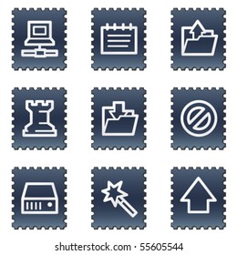 Data web icons, navy stamp series
