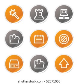 Data web icons, orange and grey stickers