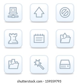 Iconos web de datos, botones cuadrados