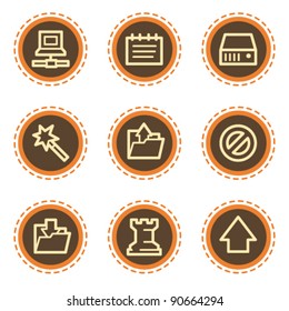 Ícones de dados da Web, botões vintage