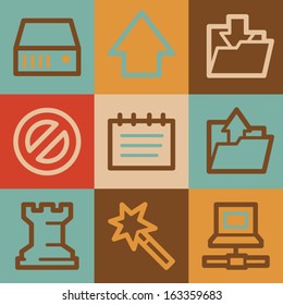 Iconos web de datos, series antiguas