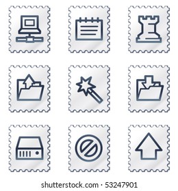 Iconos web de datos, serie de sellos blancos