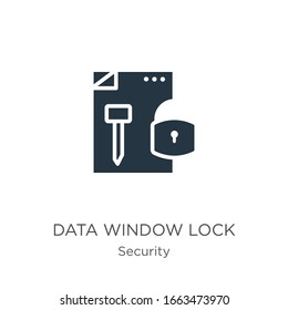 Data window lock symbol with a key icon vector. Trendy flat data window lock symbol with a key icon from security collection isolated on white background. Vector illustration can be used for web