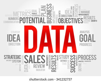 Data word cloud, business concept