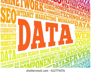 Data word cloud, business concept