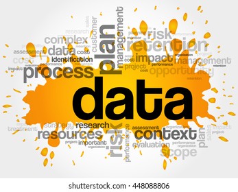 DATA word cloud collage, business concept background