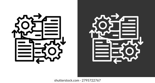 Data Wrangling Black And White Multiple Style Icon Set Collection Pack Vector Illustration