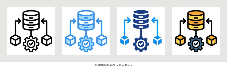 Data Wrangling Icon Collection Set Multiple Style