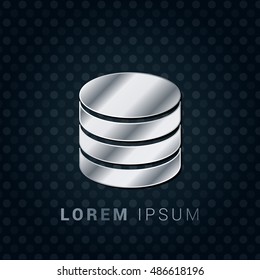 Database 3D Silver/Platinum/Steel Metallic Premium Icon / Logo Design