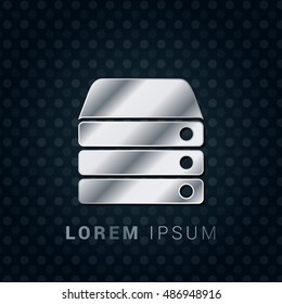 Database 3D Silver/Platinum/Steel Metallic Premium Icon / Logo Design