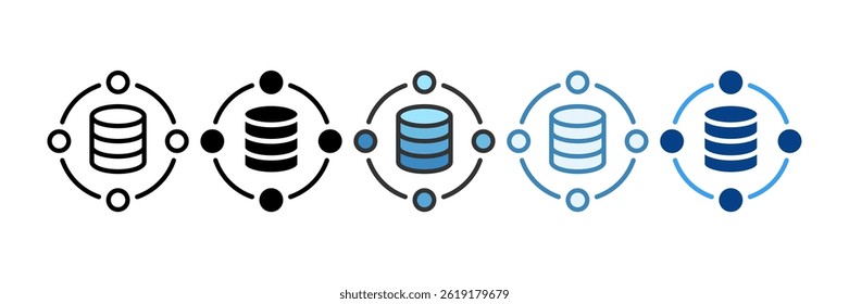 Database Acid Icon Set Multiple Style Collection