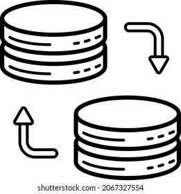 Database active passive replication Concept, Virtual synchrony Vector Icon Design, Big data Symbol, Business intelligence Sign,Web hosting and Data Center Stock Illustration