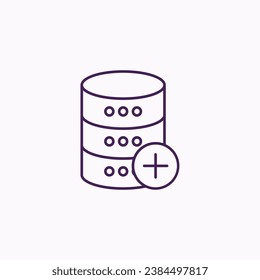 Database Add Icon - Data Entry, Record Addition, Database Management Symbol
