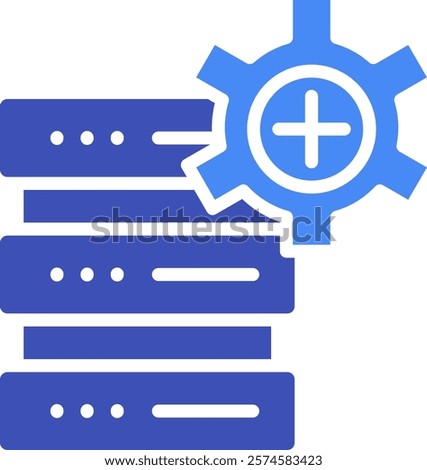 Database Add Icon Mixed Vector Illustration