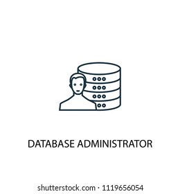 Database administrator concept line icon. Simple element illustration. Database administrator concept outline symbol design from Big data, database set. Can be used for web and mobile UI/UX