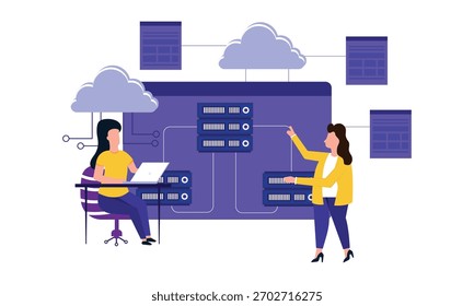 Database administrator concept. people working concept
