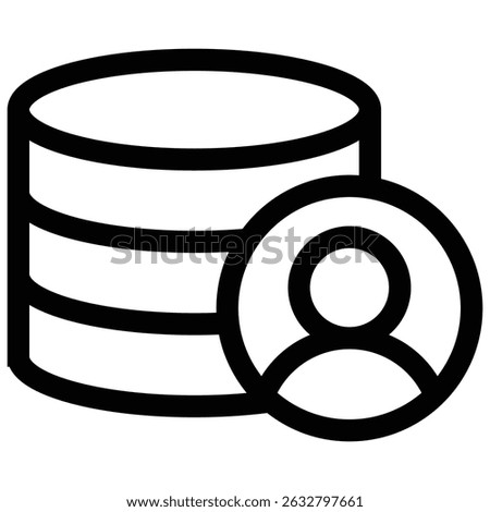 Database administrator icon Black and white outline vector