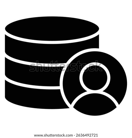 Database administrator icon Flat outline fill black and white