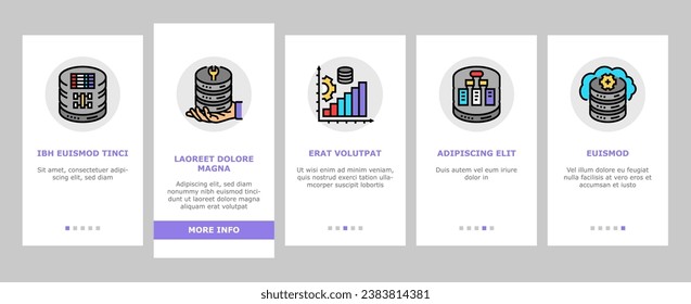 database administrator server onboarding mobile vector technology business, laptop computer, cloud system, network engineer, internet database administrator server illustrations