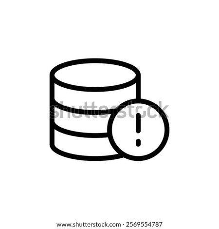 Database alert icon Thin vector set