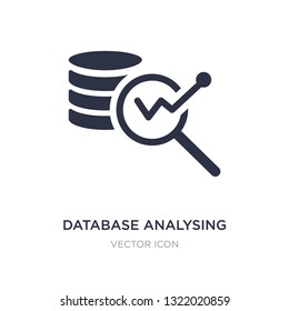 database analysing icon on white background. Simple element illustration from Business and analytics concept. database analysing sign icon symbol design.