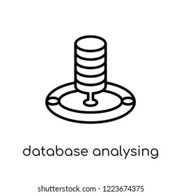Database Analysing icon. Trendy modern flat linear vector Database Analysing icon on white background from thin line Business and analytics collection, editable outline stroke vector illustration