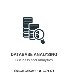 Database analysing vector icon on white background. Flat vector database analysing icon symbol sign from modern business and analytics collection for mobile concept and web apps design.