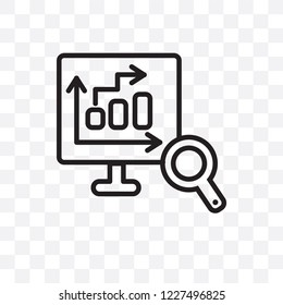 Database Analysing vector linear icon isolated on transparent background, Database Analysing transparency concept can be used for web and mobile