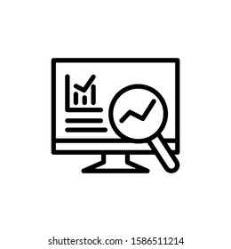 Database Analysis transparent icon vector in black flat design on white background,