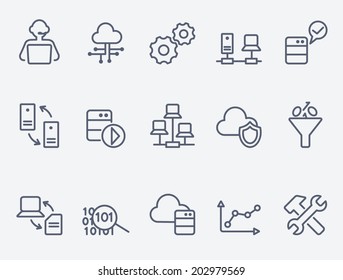 Database analytics icons