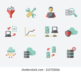 Database analytics icons