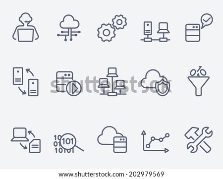 Database analytics icons