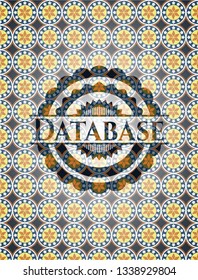 Database arabesque badge. arabic decoration.