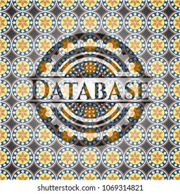 Database arabesque style badge. arabic decoration.