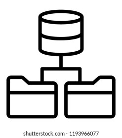 Database attached to the folders making network denoting the concept of database network 