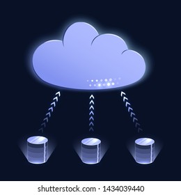 Database backup to cloud vector illustration