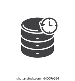 Database backup icon vector, filled flat sign, solid pictogram isolated on white. Symbol, logo illustration. Pixel perfect